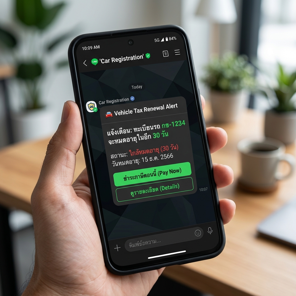 Line & Telegram notify vehicle renewal